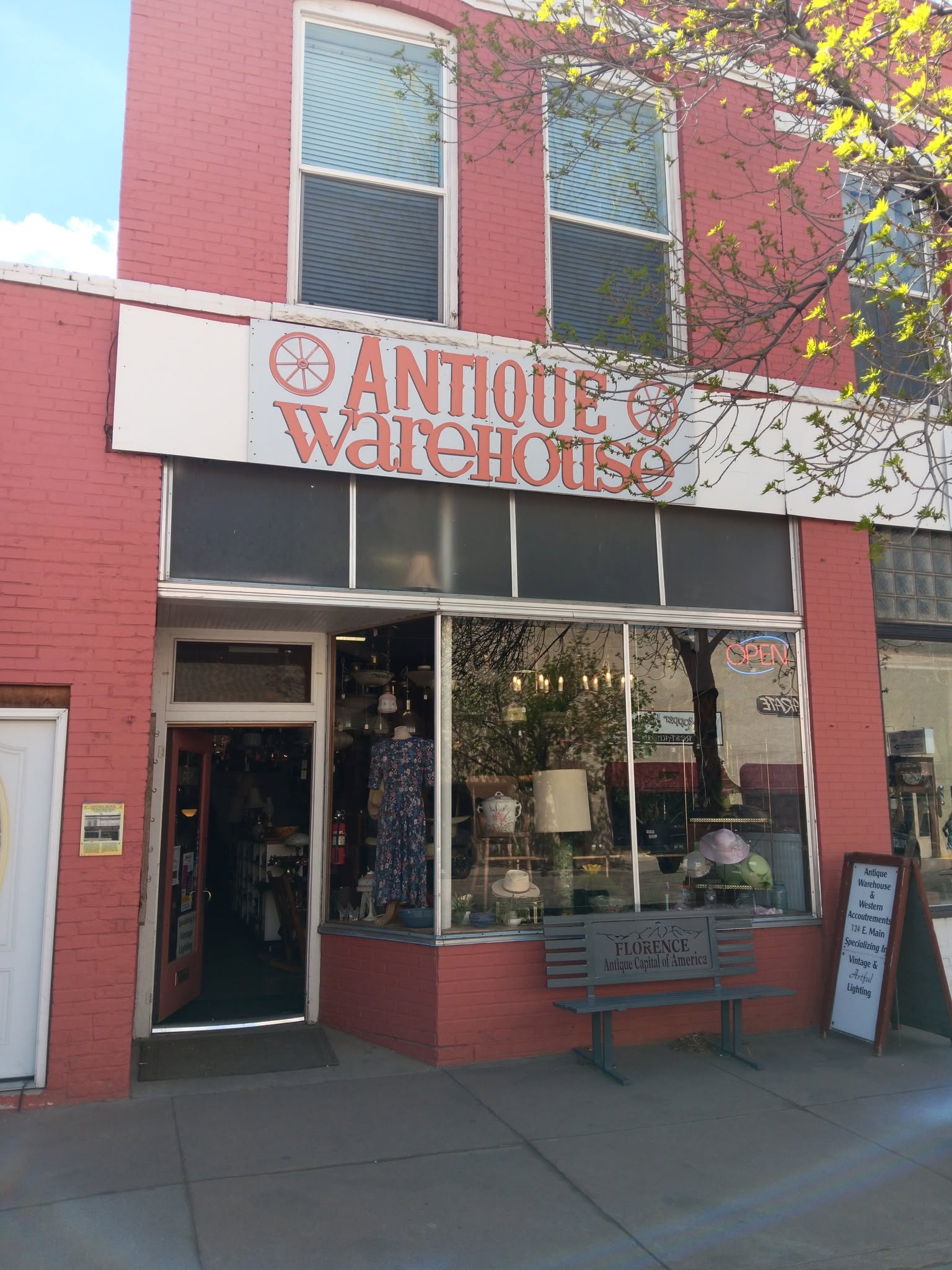 Front of Antique Warehouse in Florence, Colorado