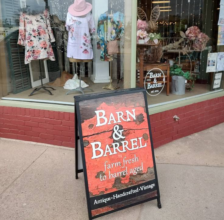 Front of Barn and Barrel in Florence, Colorado